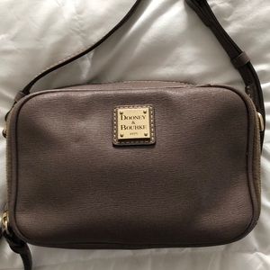 Authentic Dooney & Bourke Gray Leather Crossbody